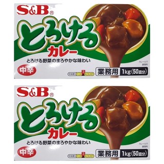 S&B 愛思必 特樂口野菜咖哩塊 中辣, 1kg, 2盒