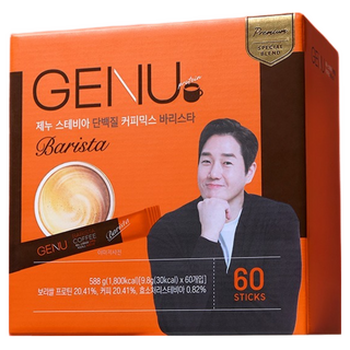 제누 스테비아 단백질 바리스타 커피믹스, 9.8g, 60개입, 1개