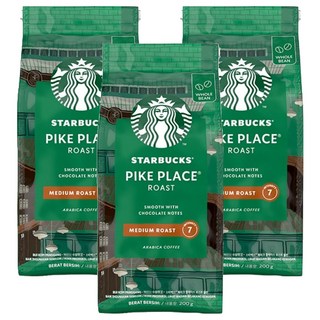 星巴克派克廣場中等烤豆, 整豆（無研磨）, 600克, 3包