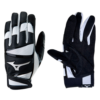 MIZUNO 打擊手套, 黑色 + 白色, 1雙