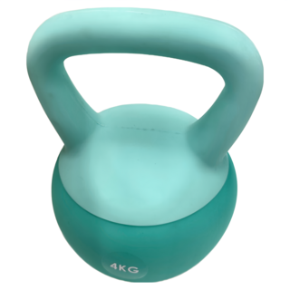 彩色軟壺鈴 4kg 綠色 柔軟材質 居家健身 壺鈴訓練, 1個