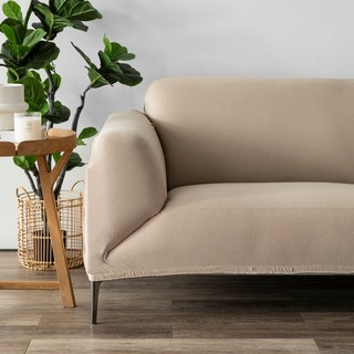 HOLA 和樂家居 耐磨耐抓防汙針織沙發套 單人 1.2kg, 芒草棕, 1個