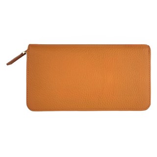 LIKEHOUSE 真皮頭層牛皮25卡位女士自動分離長夾時尚錢包, 土黃色, 1個