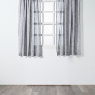 HOLA 和樂家居 艾禮思 仿麻花紗半腰窗簾 1.2kg, 灰色
