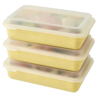 LocknLock 樂扣樂扣 DosiLock系列 便當盒 600ml, 黃色, 3個