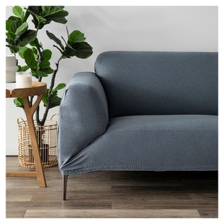 HOLA 和樂家居 耐磨耐抓防汙針織沙發套單人 1.2kg, 藍染藍, 1個