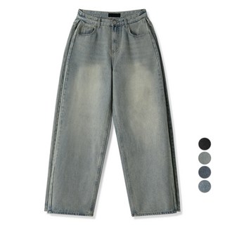 M.N.C 女款側邊細褶寬牛仔褲 MDIP628LJ