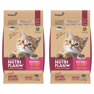 동원뉴트리플랜 키튼 플러스 건식사료, 참치, 1.5kg, 2개