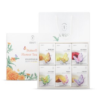 꽃을담다 나비티백 6종세트, 꽃차 6종, 1세트