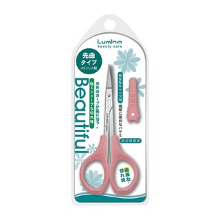 Lumina 露蜜 美型薄刃彎剪 設計不易裂甲 附安全保護蓋, 1支, 粉色