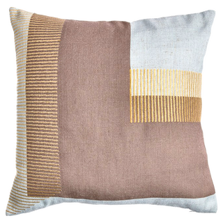 HOLA 和樂家居 孟菲斯系列 繡印花抱枕, 藍黃色