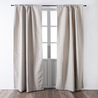 HOLA 和樂家居 克萊歐格紋緹花落地窗簾 3.1kg, 芒草棕