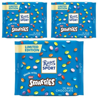Ritter Sport Smarties牛奶巧克力, 100g, 3包