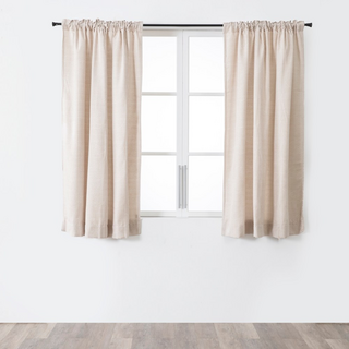 HOLA 和樂家居 迴紋緹花雪尼爾半腰窗簾, 芒草棕