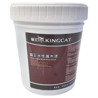 KINGCAT 貓王油漆 水性護木漆, 耐候性佳, 1桶