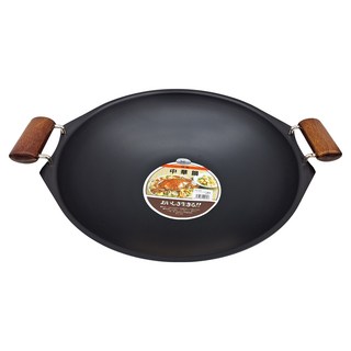 EPORAS 雙耳中華鐵鍋, 36cm, 黑色, 1個