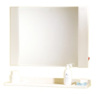 雙手萬能 經典防霧ABS方型浴鏡, 白色