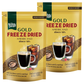 巴迪嚴選金牌即溶咖啡 冷凍乾燥技術 中度烘焙 冷熱皆宜, 100g, 1包, 2包