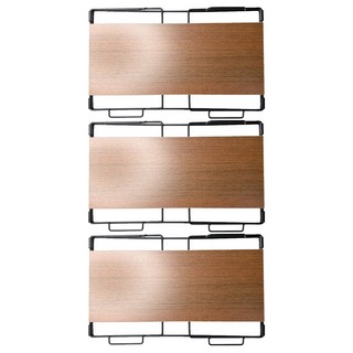 收納部屋 鐵藝木製桌上層架 單層款, 黑架 + 深柚木, 3個