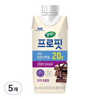 Selex 無糖牛奶蛋白飲 摩卡巧克力口味, 5瓶, 250ml