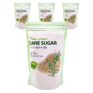 蔗糖 未精製 原糖 紅糖, 1kg, 4個