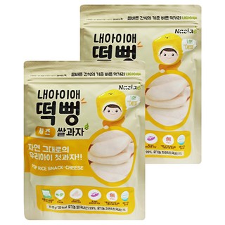 Naeiae 嬰幼兒片狀米餅, 七大無添加 低鈉或無鈉配方, 起司, 30g, 2包