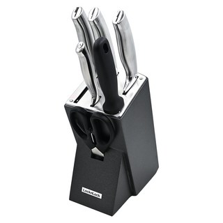 LocknLock 樂扣樂扣 廚房刀具組, 1組, 剪刀1把 + 磨刀棒1支 + 水果刀1把 +三德刀1把 + 歐風主廚刀1把 + 中華料理刀1把 + 刀具收納座1個