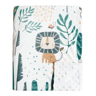 Kori Deer 可莉鹿 彌月禮盒組-嬰兒童安撫魔豆毯 叢林獅, 110 x 75cm