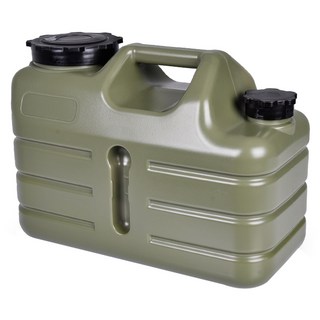 OUTSY 戶外露營軍風手提水龍頭儲水桶 11L 食品級PE材質, 軍綠, 1個