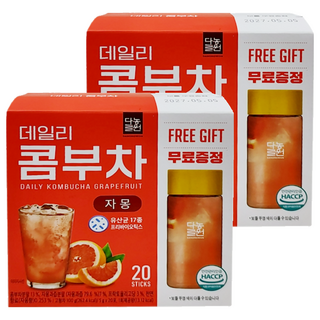 Danongwon 乳酸菌康普茶 + 瓶子 西柚, 5g, 20包, 2盒