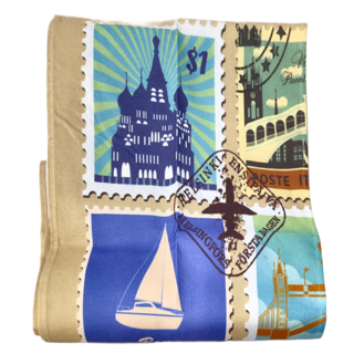 小銅板 白亞麻門簾, 復古郵票