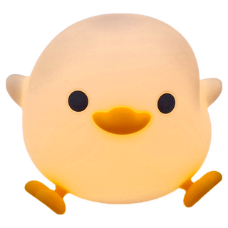 軟軟拍拍鴨療癒小夜燈 矽膠+PC+ABS材質 尺寸約122x105x92mm, A款 黃色
