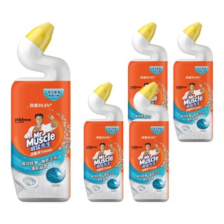 威猛先生深層淨力潔廁凝膠 清新海洋 強效除臭去垢 除菌99.9%, 750ml, 5瓶