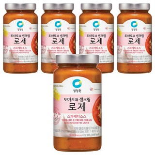 청정원 토마토와생크림 로제 스파게티소스, 600g, 5개