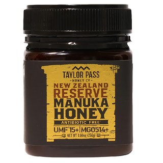 TAYLOR PASS 紐西蘭活性麥蘆卡蜂蜜 UMF15+ 濃密香醇 特有獨麥素成分, 250g, 1罐
