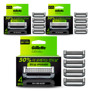 gillettelabs 正品 深層清潔條刮鬍刀片, 4入, 3個