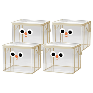 TAILI 太力 卡通書本玩具防塵防水可手提收納袋 大(34 x 25 x 25cm), 4個, 印花米邊