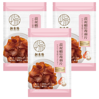新東陽 蒜泥蝦風味蒟蒻片 無添加防腐劑 無添加人工色素, 100g, 3包
