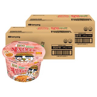 Buldak Ramen 碗裝粉紅醬火辣雞肉風味鐵板炒麵 105g, 32入