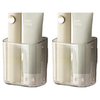 hoi 好好生活 小型壁掛置物架 ABS材質, 2個, 透明