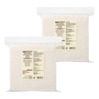 MUJI 無印良品 台灣公司貨 原色化妝棉 60 x 50mm, 180片, 2包