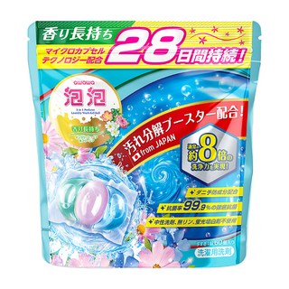 awawa 泡泡三合一香氛抗菌除蟎洗衣珠 8倍潔淨力 香氣持久, 60顆, 1袋
