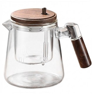 橡合杉 胡桃木飄逸泡茶壺 600ml, 透明色, 1個