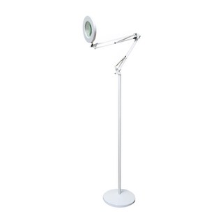 專業八倍鏡 LED環形放大鏡檯燈 立架款 21-006-P8XWH 含5V/3A變壓器, 白色