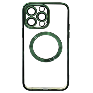 理享家 透明髮絲紋磁吸 MagSafe iPhone 14 Pro Max 手機保護殼 蒼嶺綠