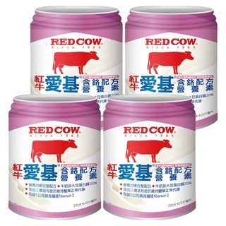 紅牛愛基 含鉻營養液(原味) 均衡營養配方 補充蛋白質與纖維 無乳糖, 237ml, 4個