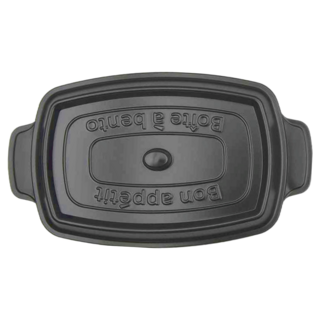 TAKENAKA COCOPOT系列 可微波長方形分隔保鮮盒 600mL-黑色, 1個容器 + 1個蓋子, 1個