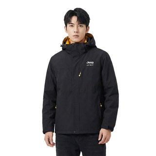 Jeep Spirit 中性款 簡約Logo 連帽防風外套