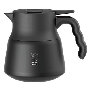 HARIO V60 不鏽鋼保溫咖啡壺PLUS, 黑色, 600ml, 1個