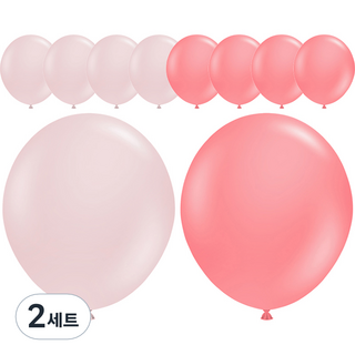 TUF-TEX 氣球 2款 x 5入組, 浮雕色, 珊瑚色, 2套